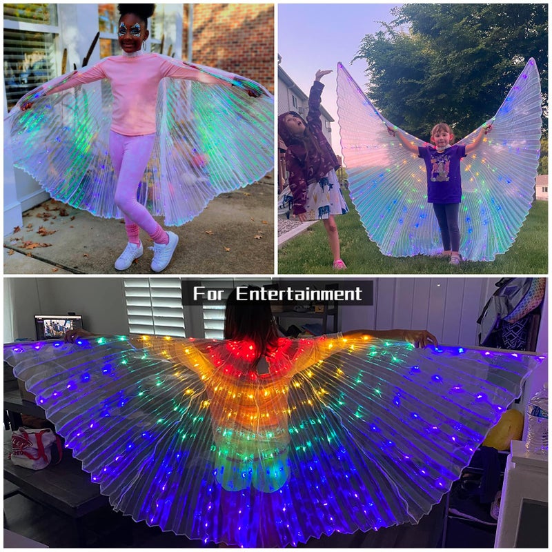 ZFBIRD LED Butterfly Wings Light Up Fairy Wings Luminous Butterfly Costumes for Halloween, Christmas and Belly Dance - Image 5